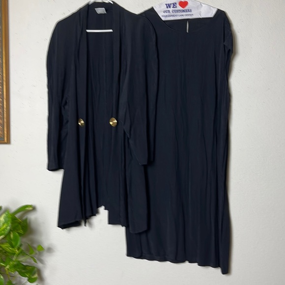 Vintage Maggie Lawrence 1980s Black dress with top  22 - Picture 1 of 8